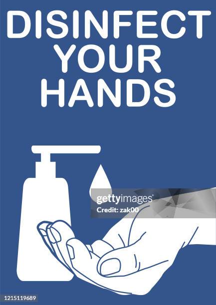 ilustraciones, imágenes clip art, dibujos animados e iconos de stock de desinfectante de manos - póster