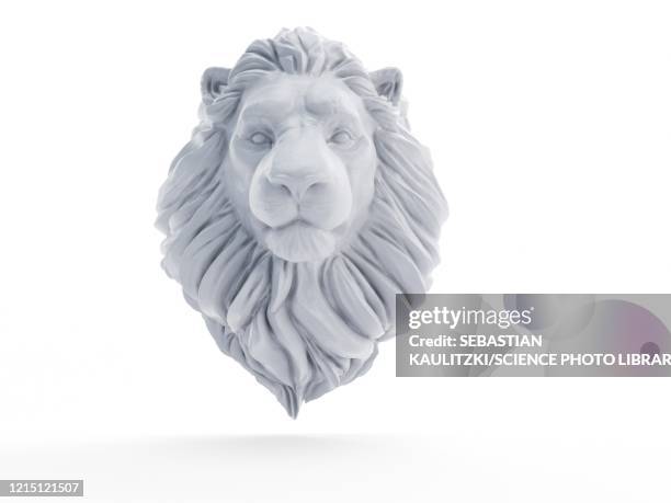 lion sculpture, illustration - sculpture stock illustrations