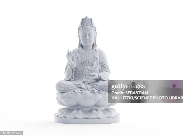 buddha statue, illustration - buddha stock illustrations