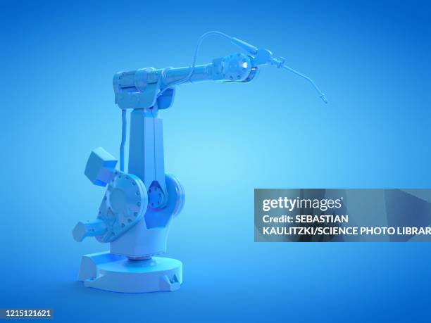 welding robot, illustration - robot arm stock-grafiken, -clipart, -cartoons und -symbole