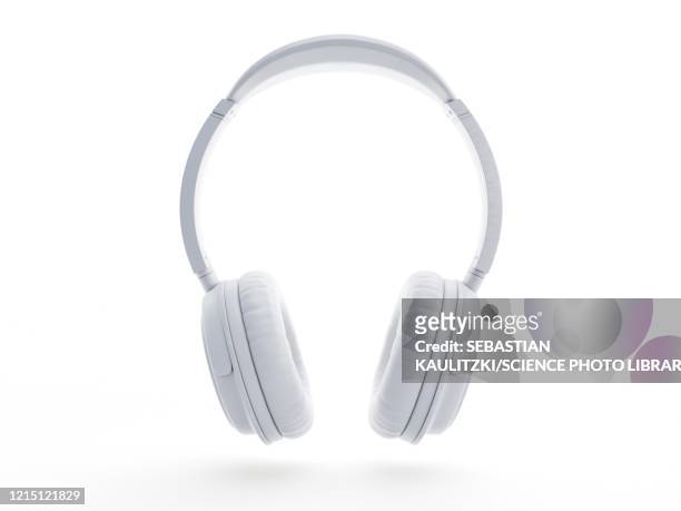 headphones, illustration - plain background stock illustrations