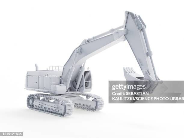 excavator, illustration - excavator stock illustrations