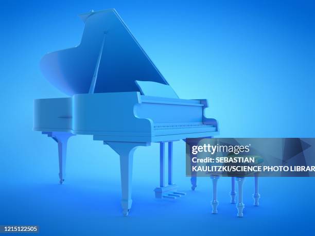 ilustrações, clipart, desenhos animados e ícones de grand piano, illustration - piano