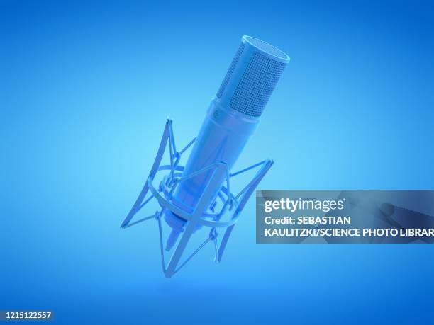 studio microphone, illustration - microphone 3d stock illustrations