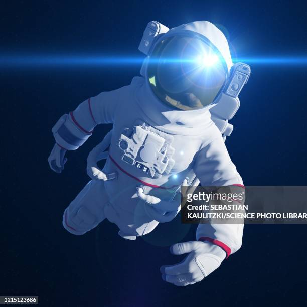 stockillustraties, clipart, cartoons en iconen met astronaut in space, illustration - space suit