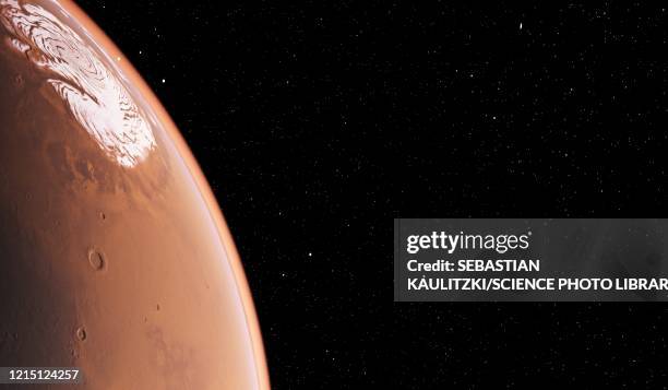 mars from space, illustration - planet surface stock illustrations