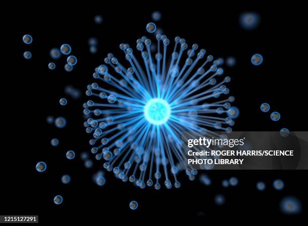 illustrazioni stock, clip art, cartoni animati e icone di tendenza di aspergillus mould and spores, illustration - allergia