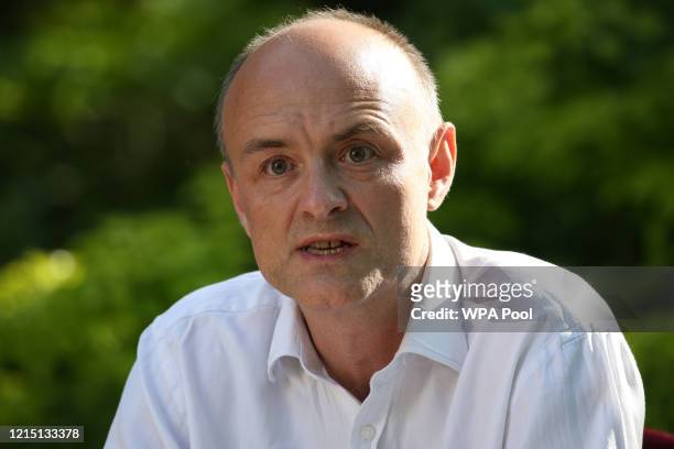 Chief Advisor to Prime Minister Boris Johnson, Dominic Cummings makes a statement inside 10 Downing Street on May 25, 2020 in London, England. On...