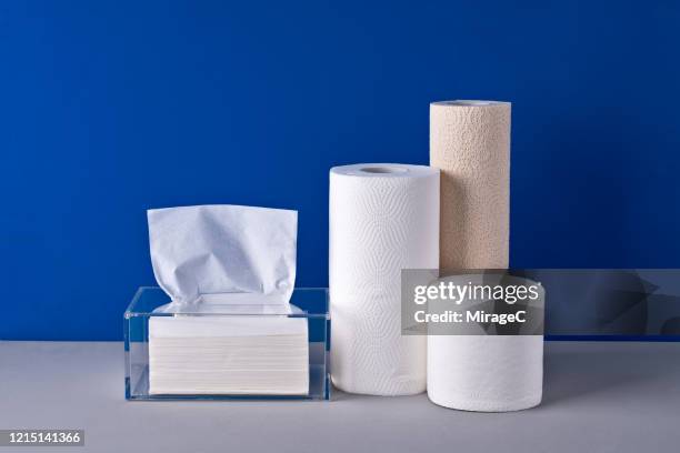 hygiene paper products collection - kitchen paper stock-fotos und bilder