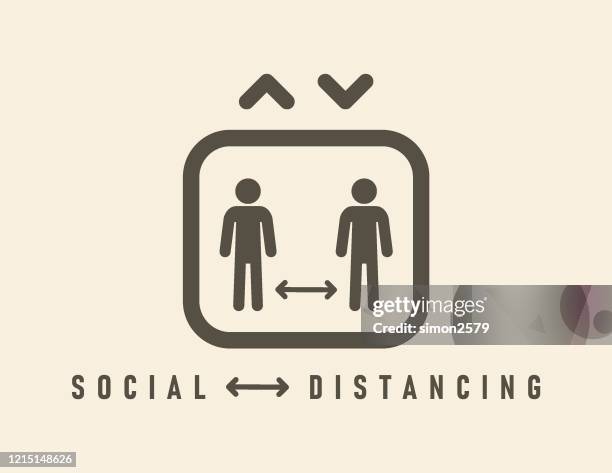 social distancing icon - social distancing elevator stock illustrations