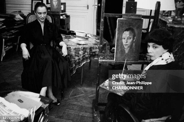 Leonor Fini Painting The Portrait Of Mary Casares