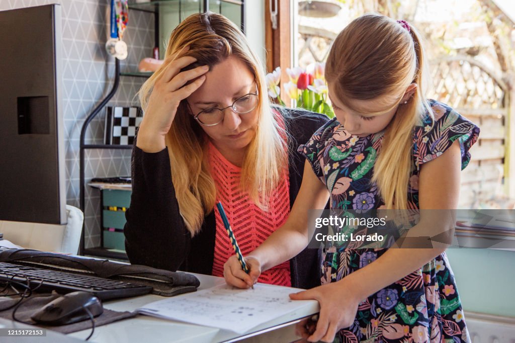 Mother Home Schooling her young daughter