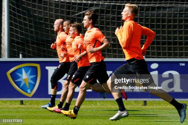 Olivier Boscagli of PSV, Michal Sadilek of PSV, Ibrahim Afellay of PSV, Jorrit Hendrix of PSV, Timo Baumgartl of PSV during the Training PSV at the...