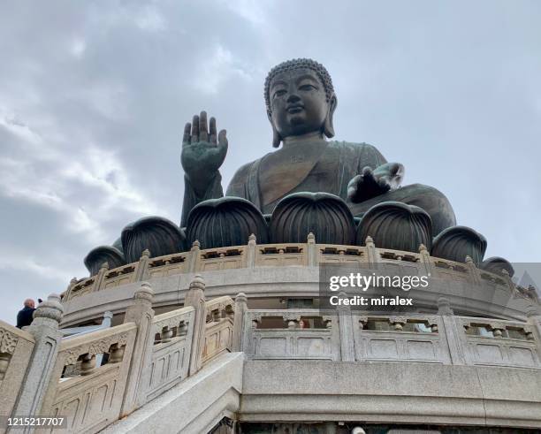 tian tan buddha - großer buddha stock-fotos und bilder