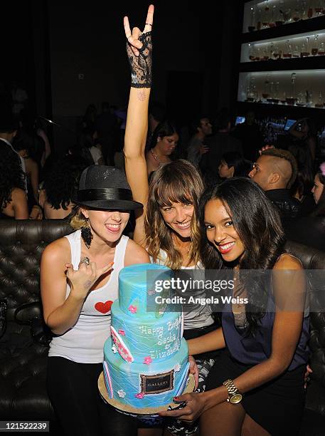 Actresses Sasha Jackson, Sharni Vinson and Elizabeth Mathis host at Gallery Nightclub at Planet Hollywood on August 19, 2011 in Las Vegas, Nevada.