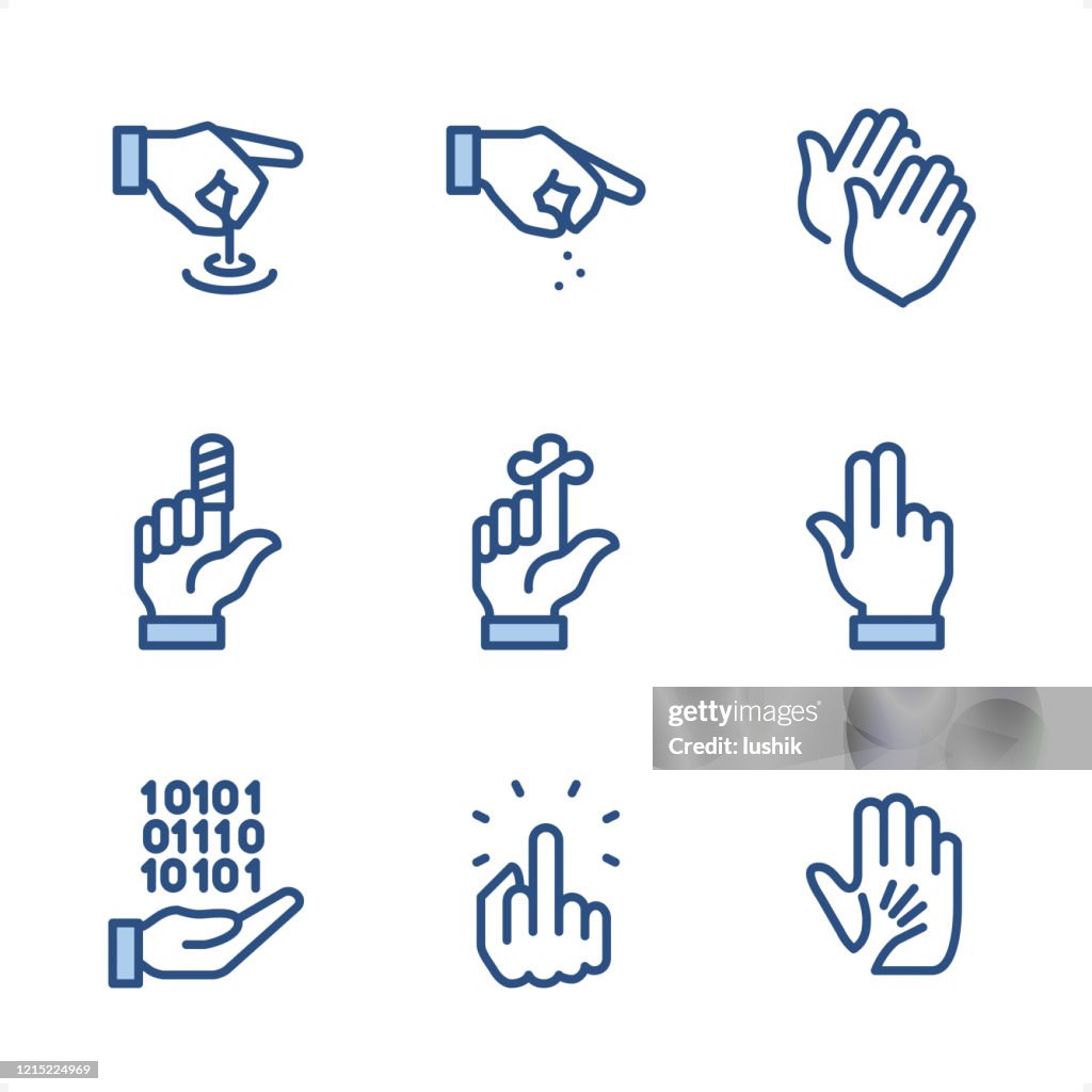 Gesturing Signs - Pixel Perfect Blue icons
