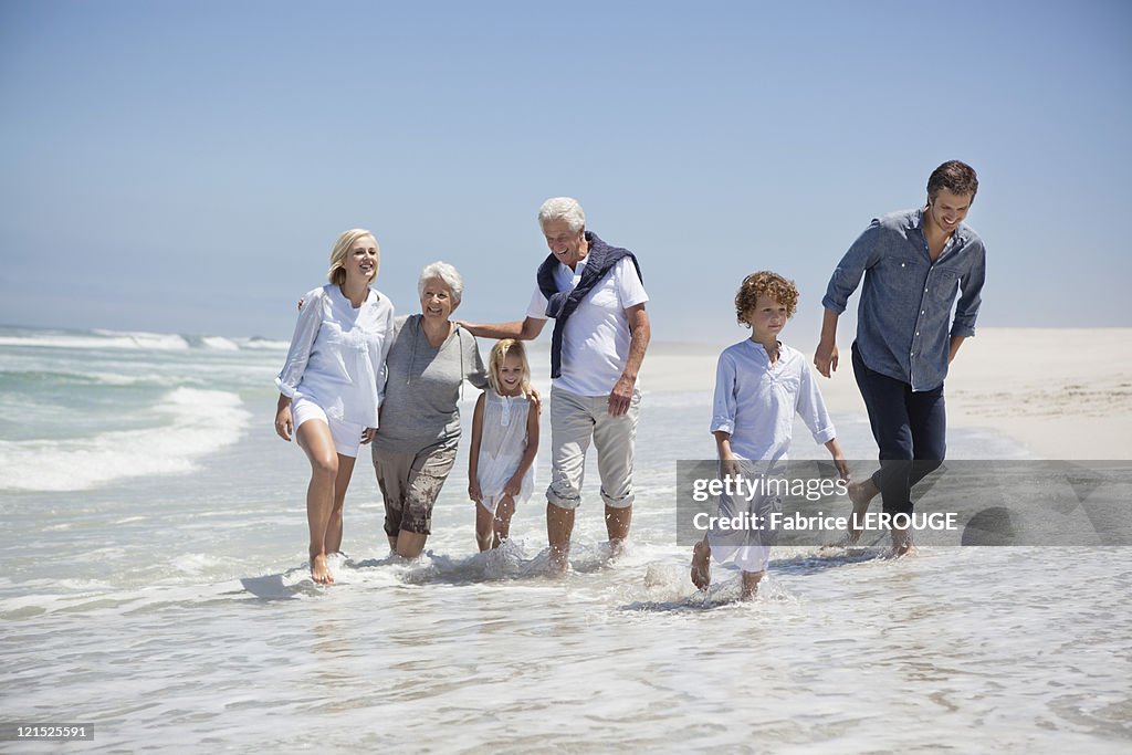 Family enjoying on the beach