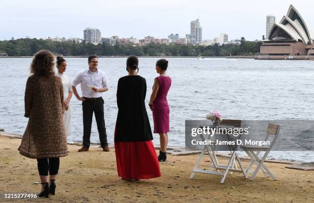 Lara Laas and Daniel Clark are married at Captain Henry Waterhouse Reserve in Kirribilli on March 28, 2020 in Sydney, Australia. Weddings are now...