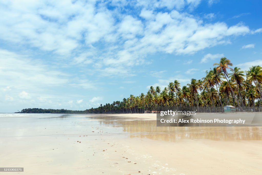 A deserted tropical beach on Morro de Sao Paulo Island in Brazil