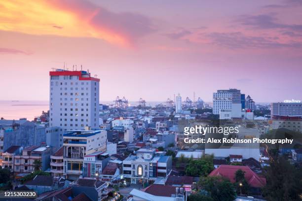 skyline view of downtown makassar, capital of south sulawesi province - southeast stock pictures, royalty-free photos & images