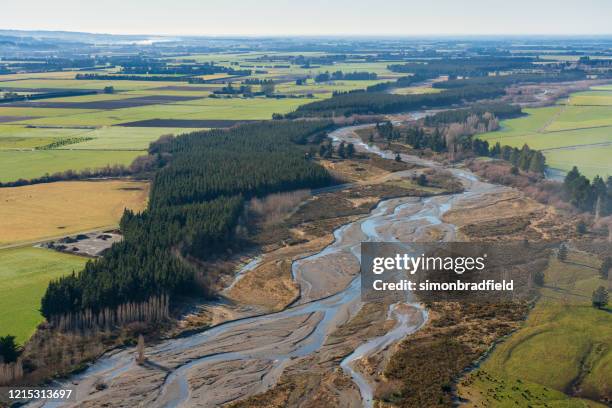 high above the canterbury plains, new zealand - paddock stock pictures, royalty-free photos & images