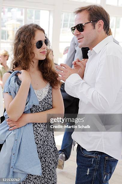 Paula Berra and Justus von Dohnanyi attend the photocall for the Ludwig II movie at Castle Hof on August 20, 2011 in Hof near Vienna, Austria. 125...