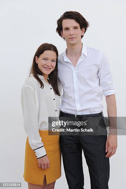 Hannah Herzsprung and Sabin Tambrea attend the photocall for the Ludwig II movie at Castle Hof on August 20, 2011 in Hof near Vienna, Austria. 125...