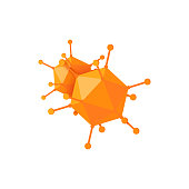 Adenovirus icon in cartoon style, vector image