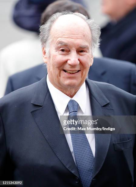 Prince Shah Karim Al Hussaini, Aga Khan IV attends the Commonwealth Day Service 2020 at Westminster Abbey on March 9, 2020 in London, England. The...