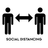 Social Distancing sign icon vector.
