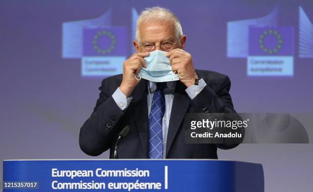 High Representative of the European Union for Foreign Affairs and Security Policy, Josep Borrell holds a press conference with UN High Commissioner...