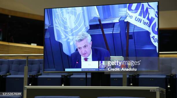 High Representative of the European Union for Foreign Affairs and Security Policy, Josep Borrell holds a press conference with UN High Commissioner...