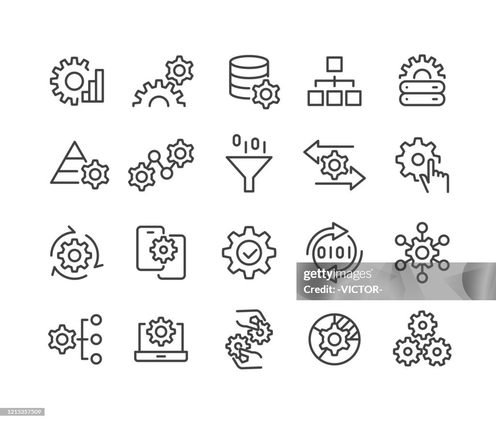 Iconos de procesamiento de datos - Classic Line Series