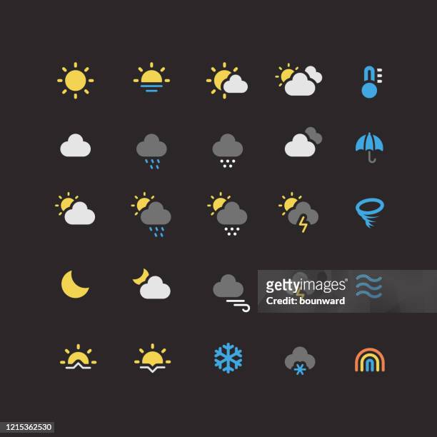 flat weather icons - morning icon stock illustrations