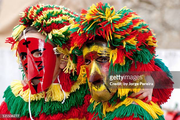 guardians of tradition - carnival in portugal stock pictures, royalty-free photos & images