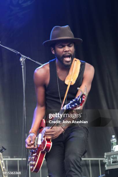 Guitarist and actor Gary Clark Jr is shown performing on stage during a "live" concert appearance on June 1, 2012.