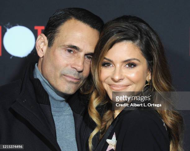 Keven Undergaro and Maria Menounos arrive for the Premiere Of Sony Pictures' "Bloodshot" held at The Regency Village on March 10, 2020 in Los...