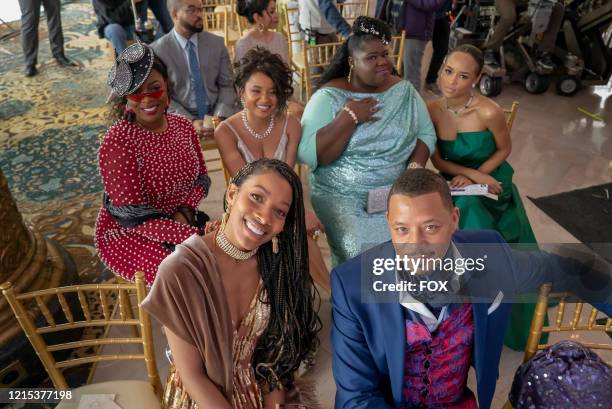 Ta'Rhonda Jones, guest star Kiandra Richardson, Rhyon Nicole Brown, Gabourey Sidibe, Terrence Howard and Serayah behind the scenes in the "Love Me...
