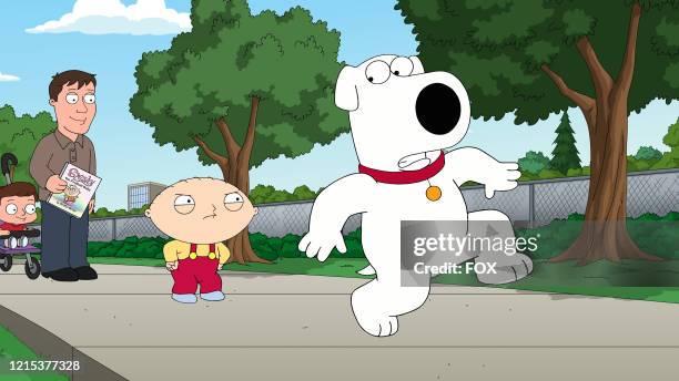 Brian sues Stewie for writing a series of children's books which portray him as an idiot in the Movin In season finale episode of FAMILY GUY airing...