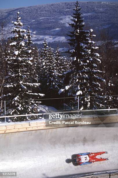 S SINGLES LUGE AT THE 1994 WINTER OLYMPICS IN LILLEHAMMER. Mandatory Credit: Pascal Rondeau/ALLSPORT