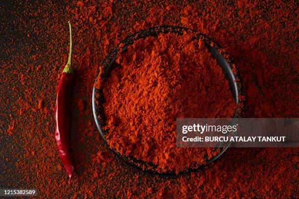 paprika powder - paprika gewürz stock-fotos und bilder