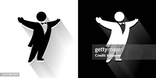 opera singer black and white icon with long shadow - opera stock illustrations