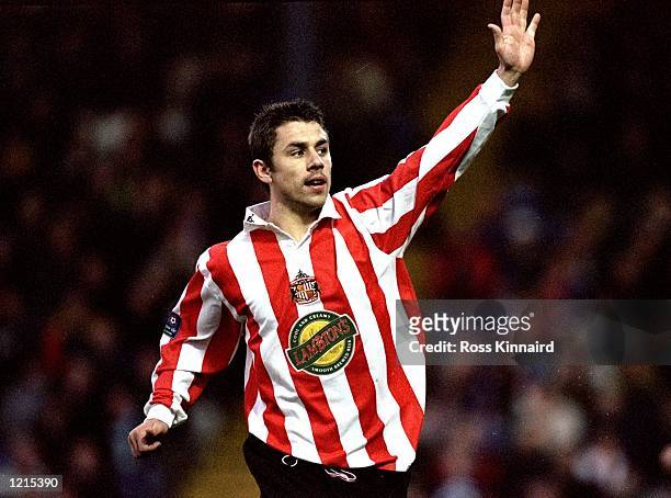 Kevin Phillips of Sunderland celebrates the first of his first goals in the Nationwide Division One match against Bury at Gigg Lane in Bury, England....