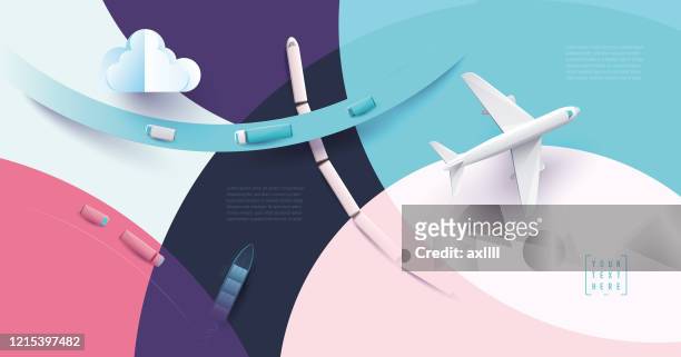 traffic logistics travel - flying stock illustrations