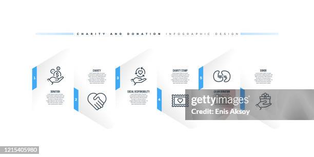 infographic design template with charity and donation keywords and icons - sponsorship package stock illustrations