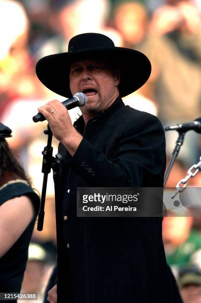 Eddie Montgomery and Montgomery Gentry perform at Halftime of the New York Jets vs San Diego Chargers game at The Meadowlands on November 6 in East...