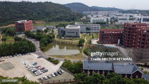 This aerial view shows the P4 laboratory on the campus of the Wuhan Institute of Virology in Wuhan in China's central Hubei province on May 27, 2020....