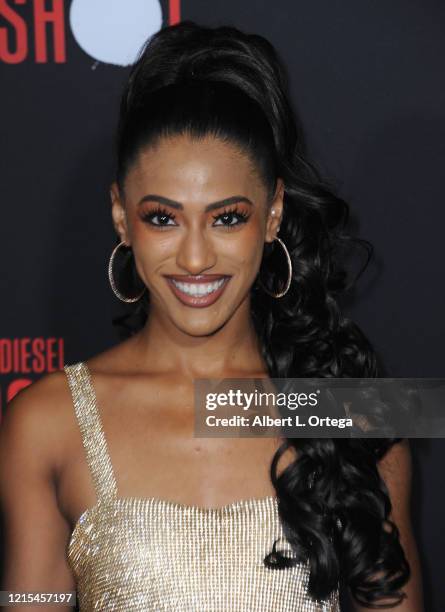 Janina Gordillo arrives for the Premiere Of Sony Pictures' "Bloodshot" held at The Regency Village on March 10, 2020 in Los Angeles, California.