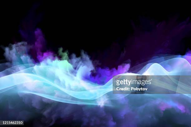 blue wave space, abstract modern background - quantum stock illustrations