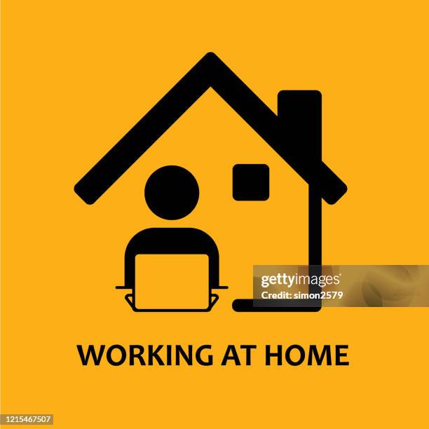 working at home concept icon - working from home stock illustrations